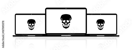 Laptop Banner - Totenkopf Gefahr