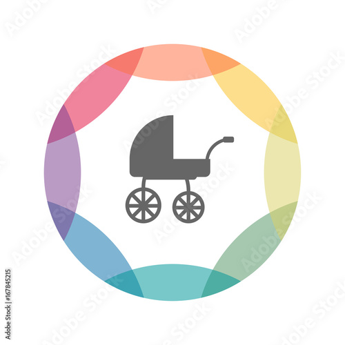 farbiges Icon - Kinderwagen