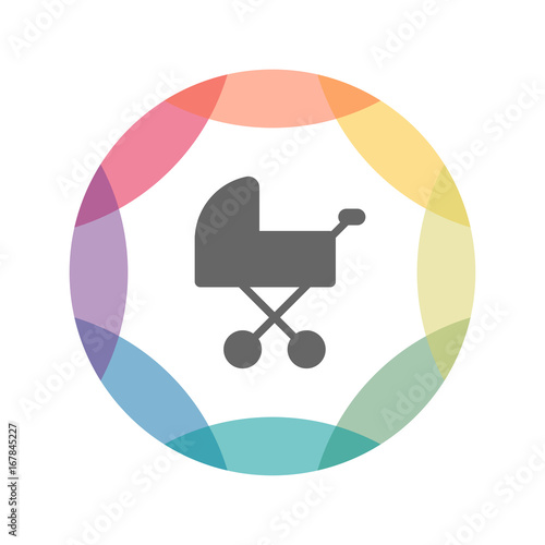 farbiges Icon - Kinderwagen  - Buggy