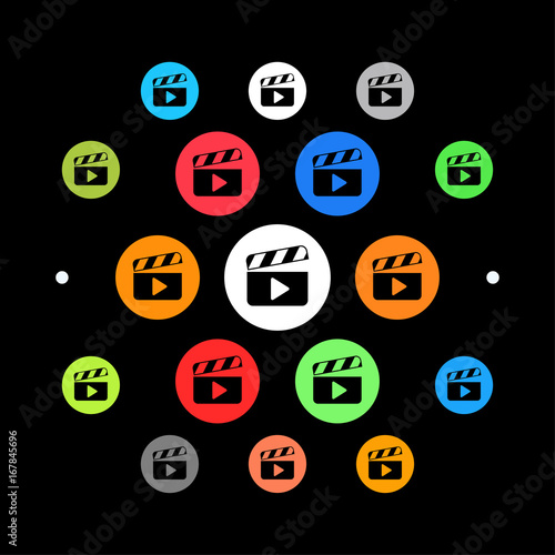 Modernes UI design - Filmklappe mit Play-Symbol