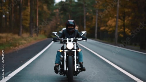 Active sexy girl riding on the motorbike, vintage style, happy adventure concept