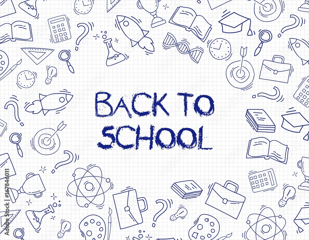 Study seamless pattern with school accessories Study seamless pattern with school accessories