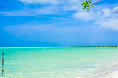 Fototapeta Naklejka Na Ścianę i Meble -  View on paradies beach of island Holbox in Yucatan - Mexico