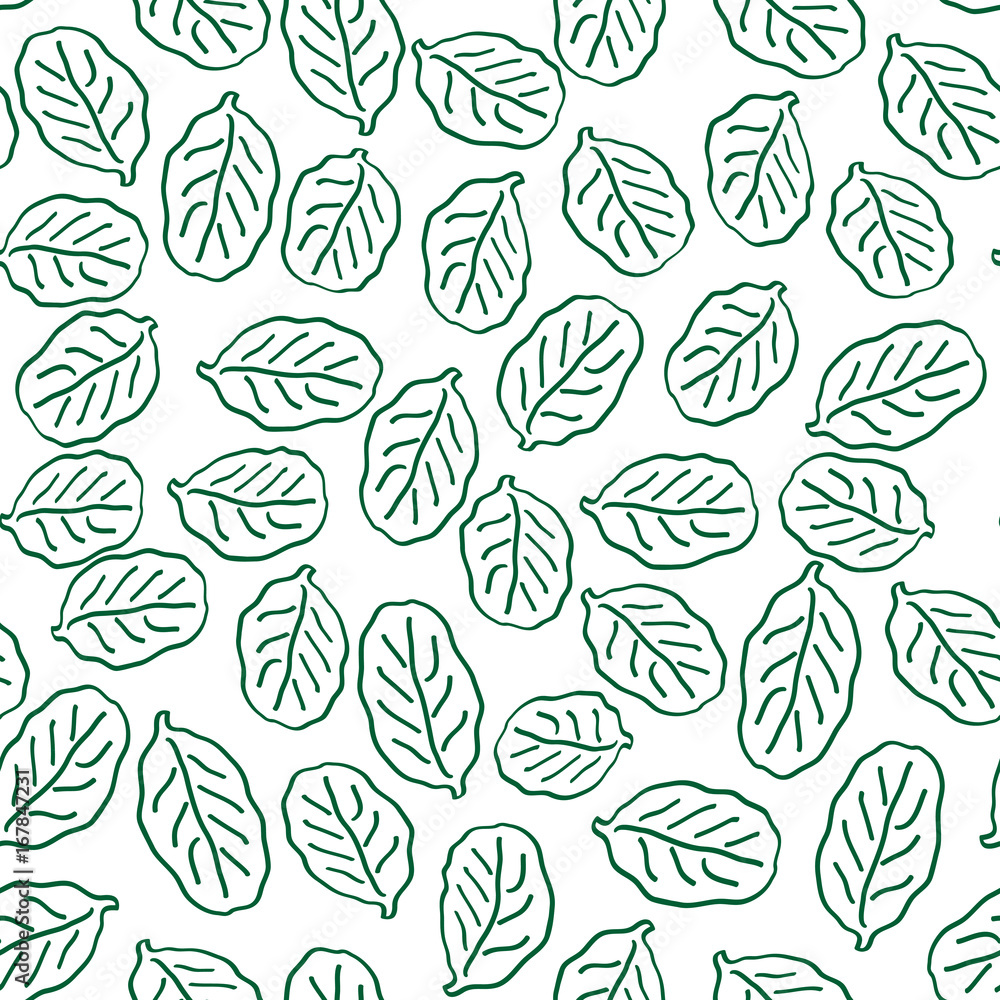 Dark green outline leaves pattern Dark green outline leaves pattern