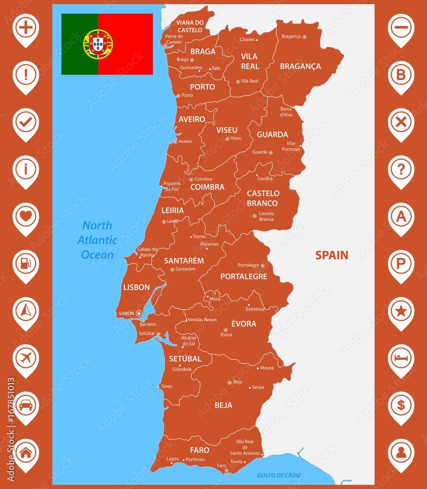 The Detailed Map Of Portugal With Regions Or States And Cities the-detailed-map-of-portugal-with-regions-or-states-and-cities