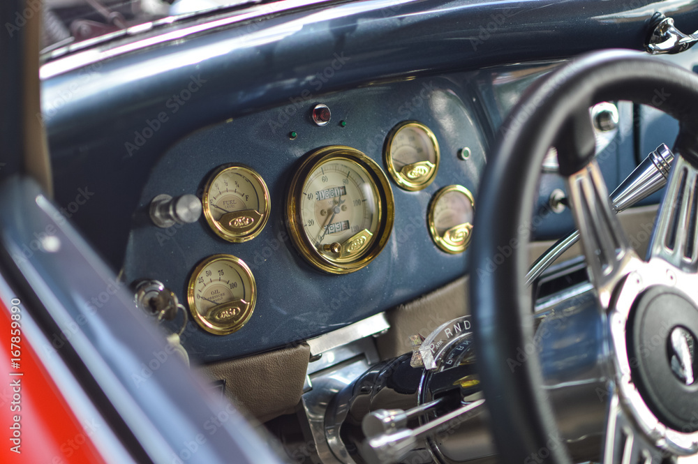 Dials on old Ford car