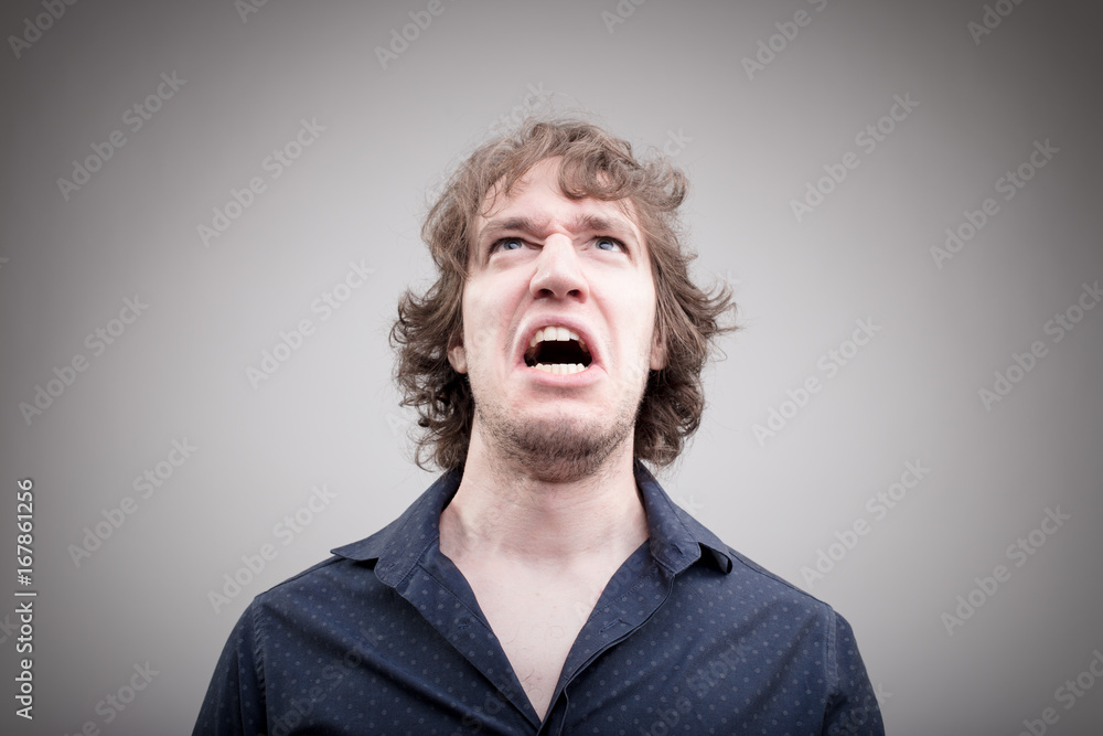 angry man shouting and cursing angry man shouting and cursing