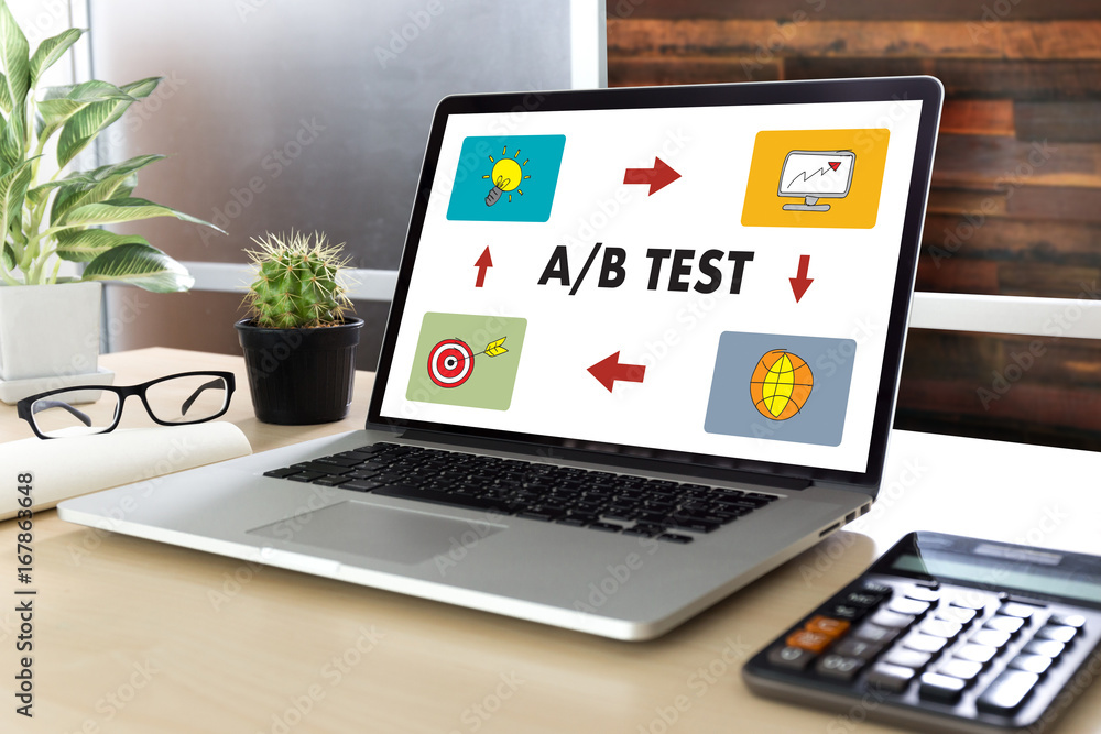 A/B TEST start and A-B comparison. Split testing A/B TEST start and A-B comparison. Split testing