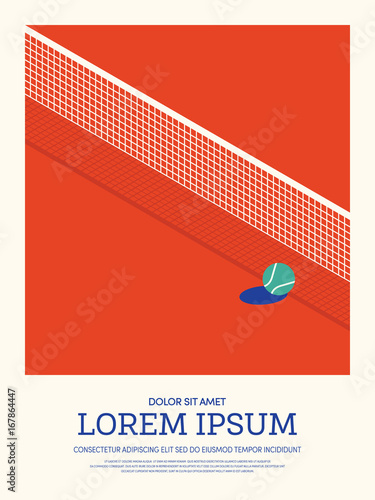 Tennis sport vintage retro style poster background