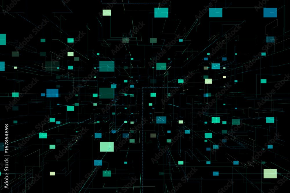 illustration abstract space with lines and rectangles illustration abstract space with lines and rectangles