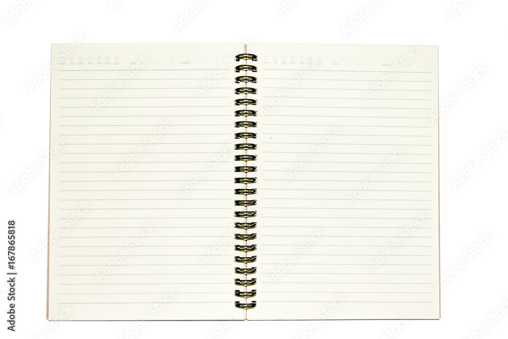 Notebook paper on white background. Concept for business and education. Notebook paper on white background. Concept for business and education.