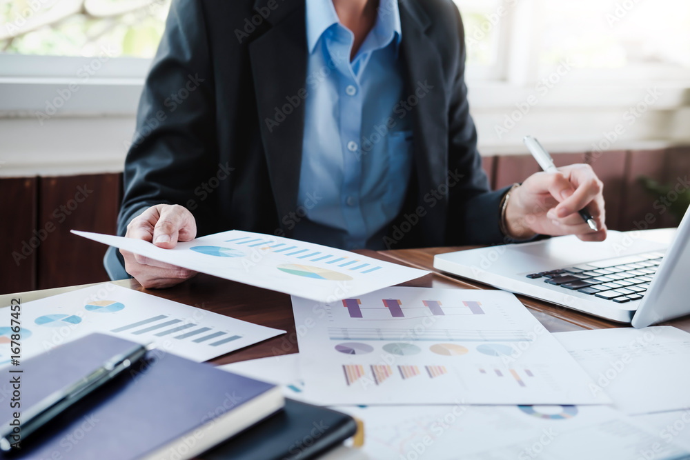 Business people analyse high performance solution. Business people analyse high performance solution.