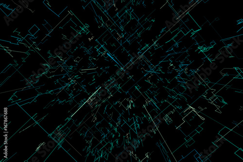 illustration abstract space with lines
