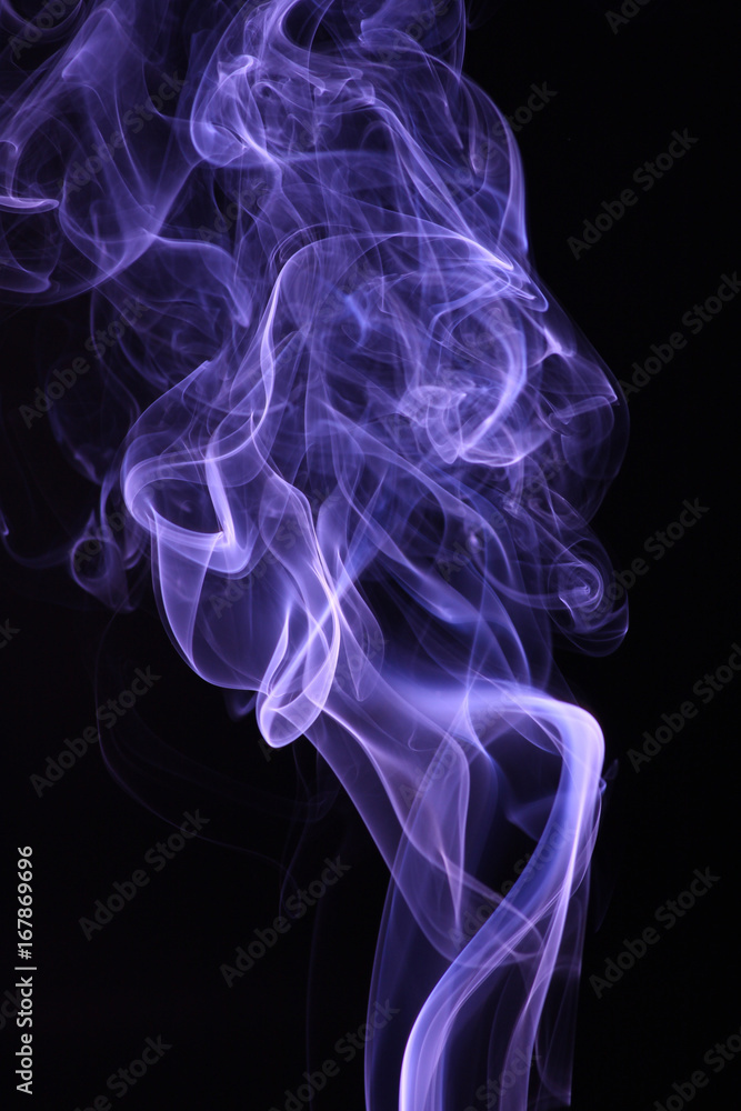 abstract blue smoke on black