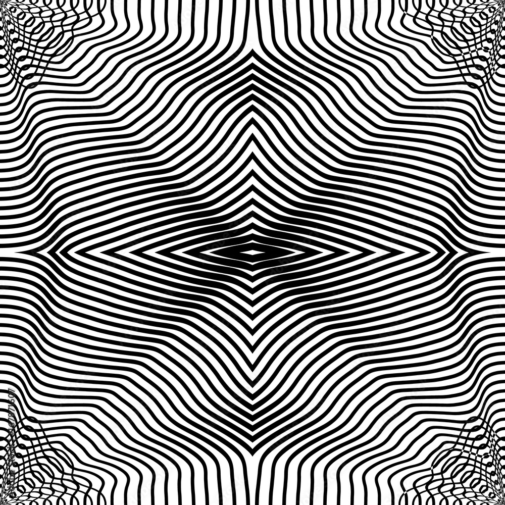 Abstract geometric pattern. Black and white seamless background. Vector illustration. Stripes texture.