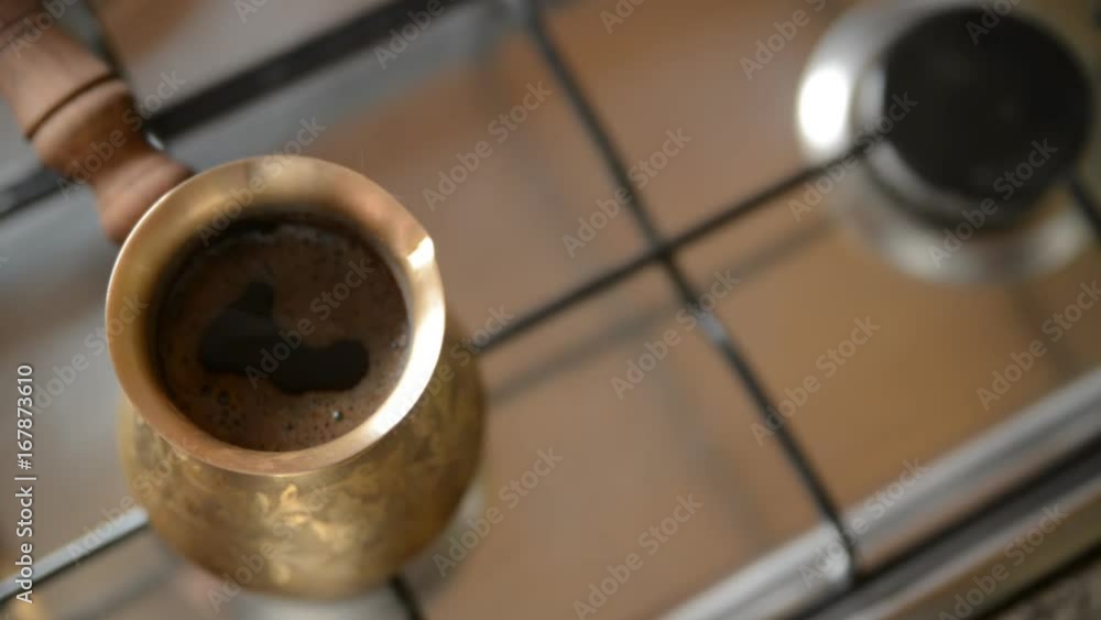 The home coffee in stove. The home coffee in stove.