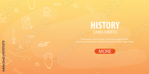 History subject. Back to School background. Education banner.