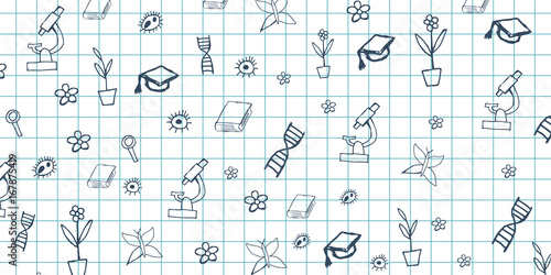 Biology subject. Back to School background. Education banner.