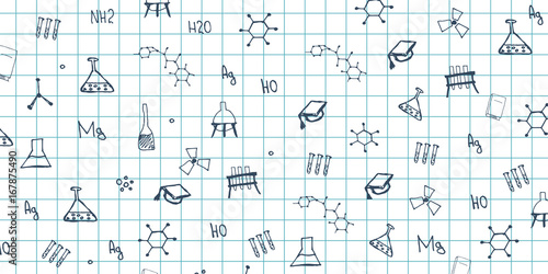 Chemistry subject. Back to School background. Education banner.
