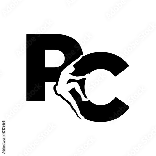 letter P and C vector logo