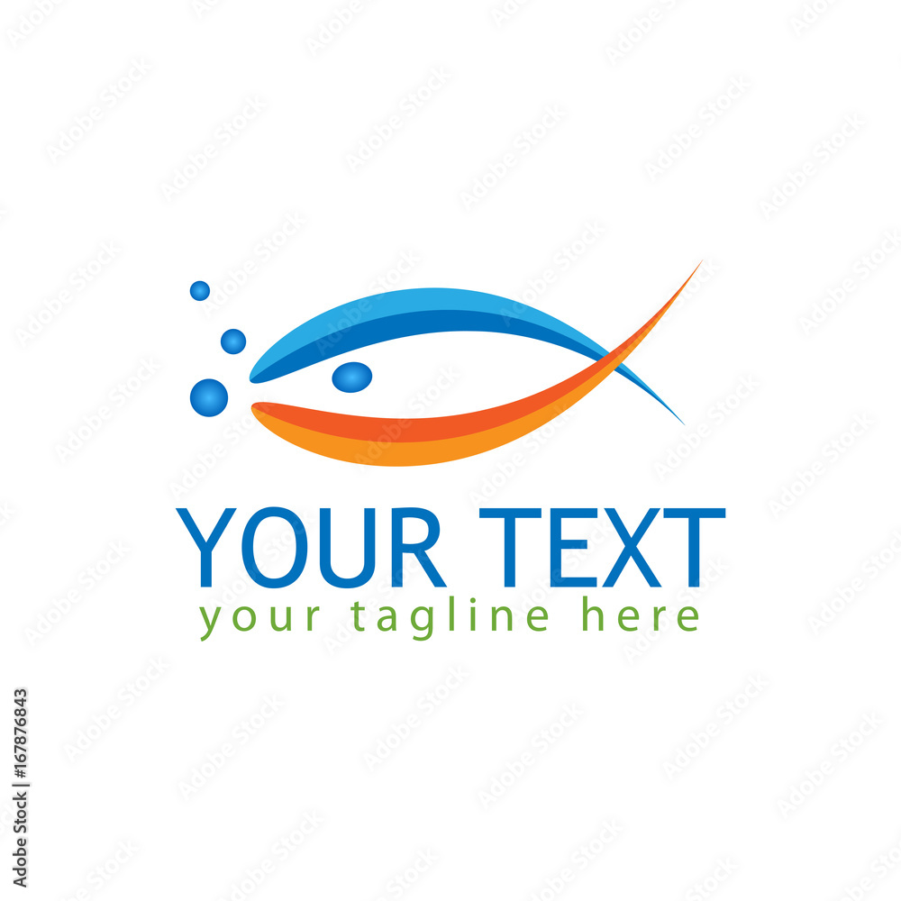 abstract Fish logo. Vector fish with blue and orange color. Vector illustration isolated on white background abstract Fish logo. Vector fish with blue and orange color. Vector illustration isolated on white background