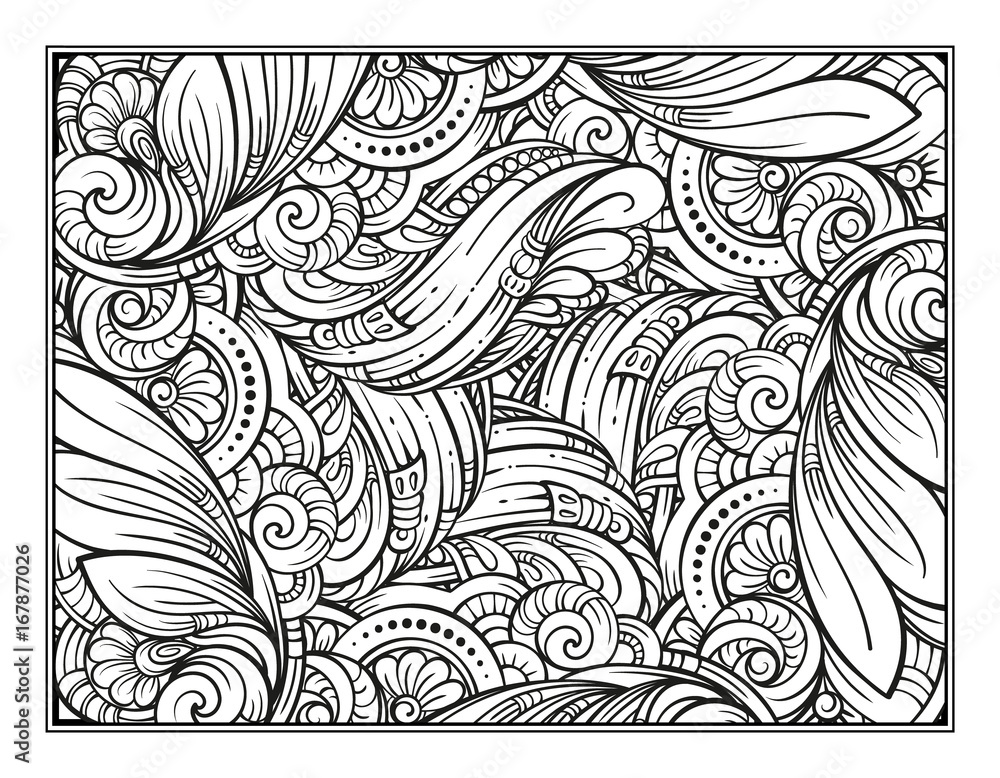 Fantasy decorative ornamental pattern page