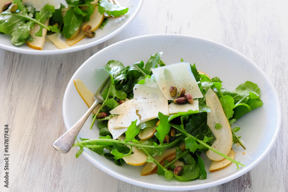 Salad with meat and cheese, balanced meal Salad with meat and cheese, balanced meal