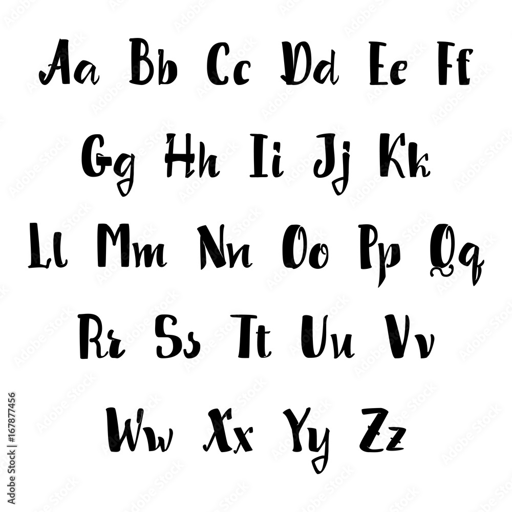Vector Alphabet. Calligraphic font. Unique Custom Characters. Hand ...