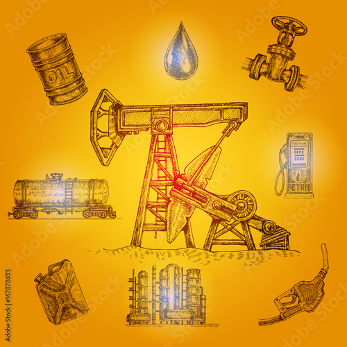 Oil Industry Drawn Elements
