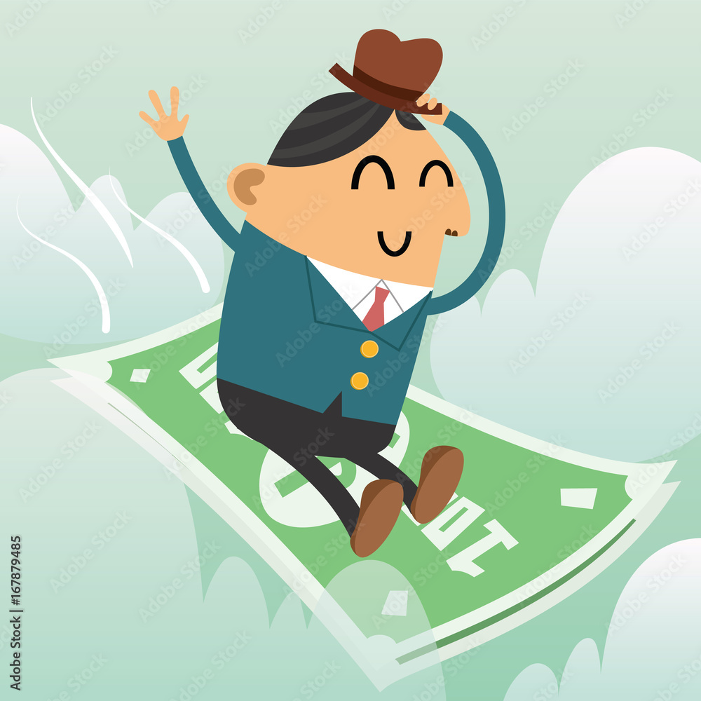 businessman riding money businessman riding money