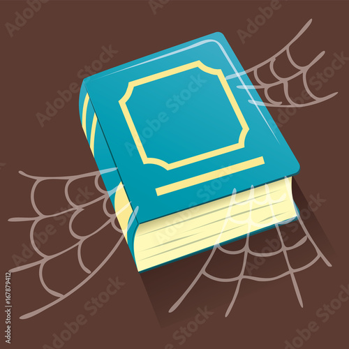 old book with spider web