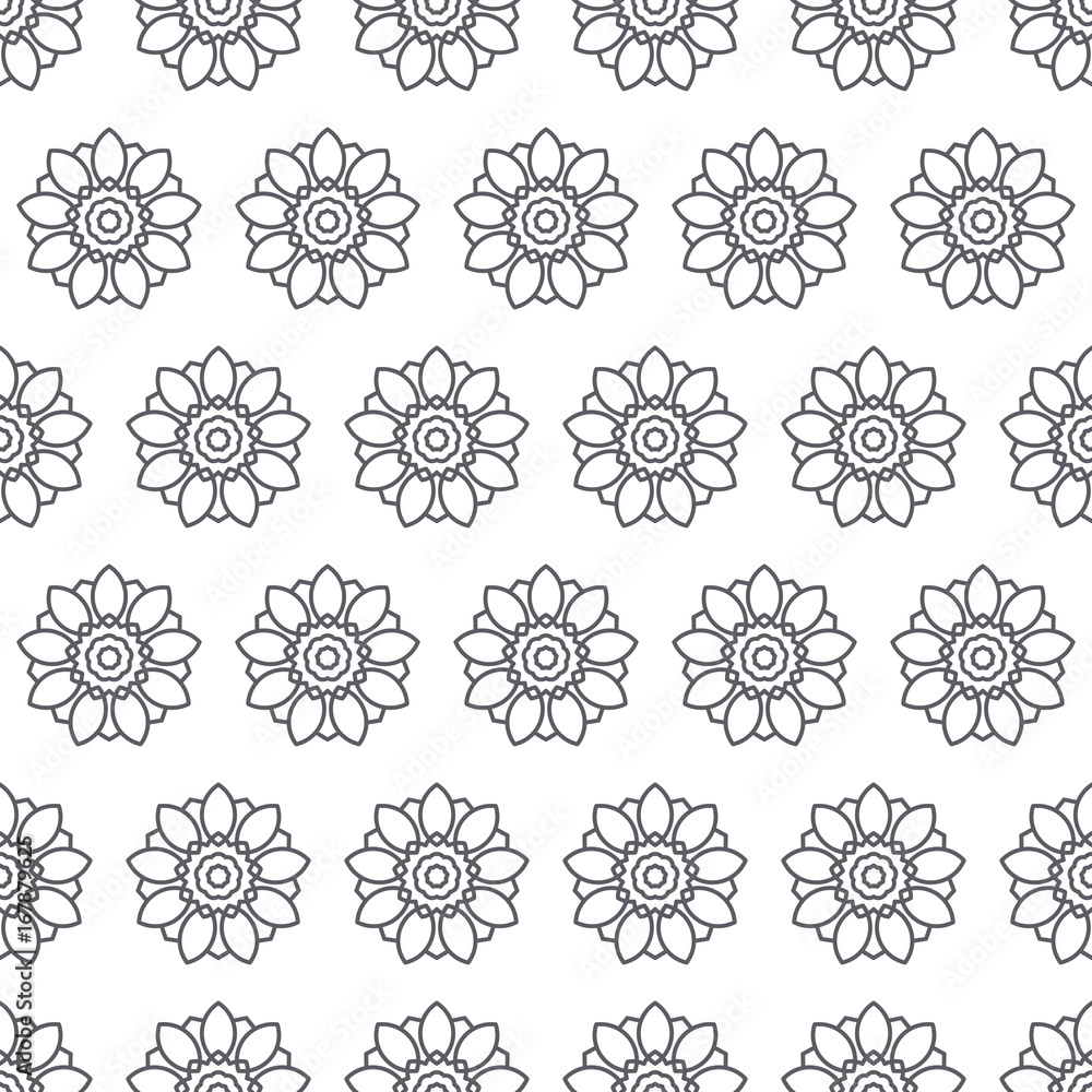 Flower Pattern. Endless Background. Seamless Ornaments