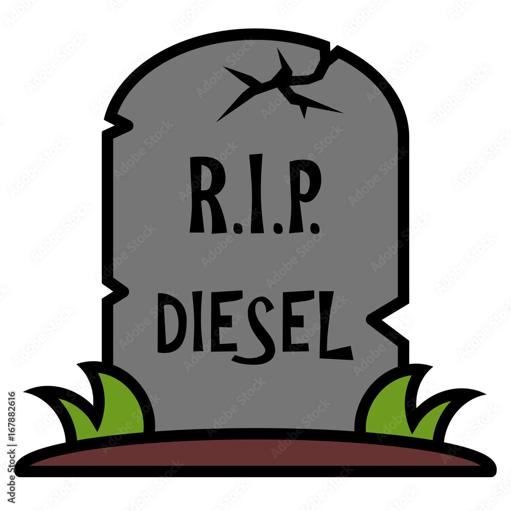 gz40 GrafikZeichnung german Ruhe in Frieden Abschied von Diesel Motoren R.I.P. english
