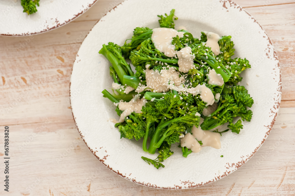 Homemade saladwith broccoli, balanced meal Homemade saladwith broccoli, balanced meal