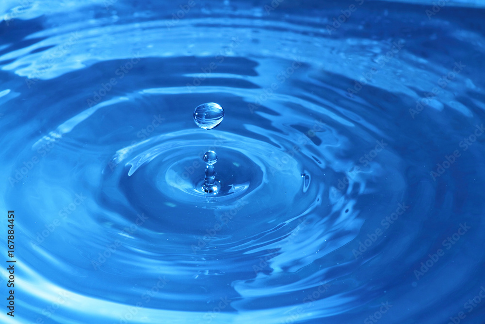 Water drop close up in blue1 Water drop close up in blue1