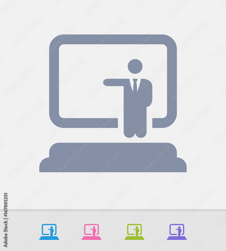 Fototapeta premium Businessman Holding Seminar - Granite Icons. A professional, pixel-perfect icon designed on a 32x32 pixel grid and redesigned on a 16x16 pixel grid for very small sizes