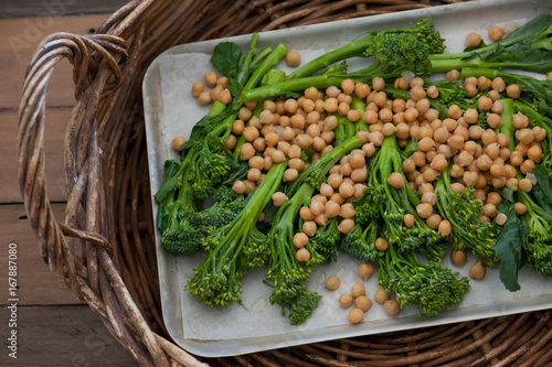 Homemade saladwith broccoli, balanced meal photo