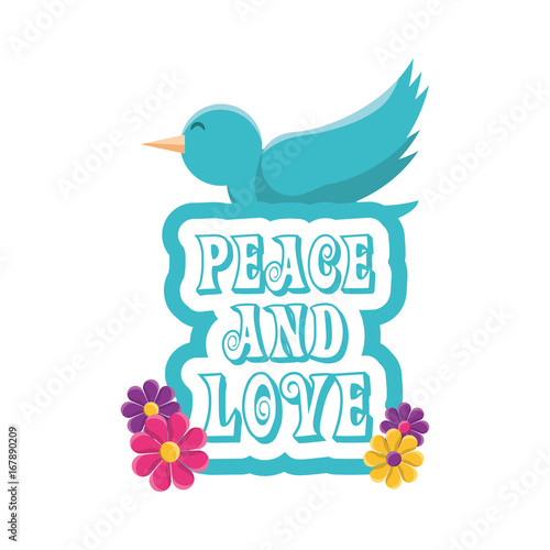 dove peace and love hippie concept