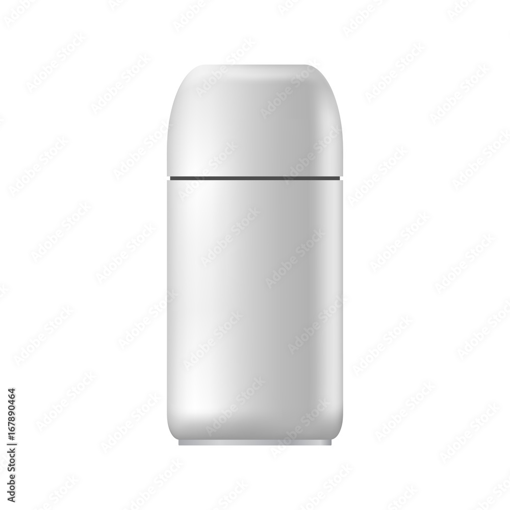 Vector blank templates of empty and clean white plastic container. White glossy plastic tube for medicine or cosmetics. Illustration. Realistic 3d mock-up of cosmetic package. Vector blank templates of empty and clean white plastic container. White glossy plastic tube for medicine or cosmetics. Illustration. Realistic 3d mock-up of cosmetic package.