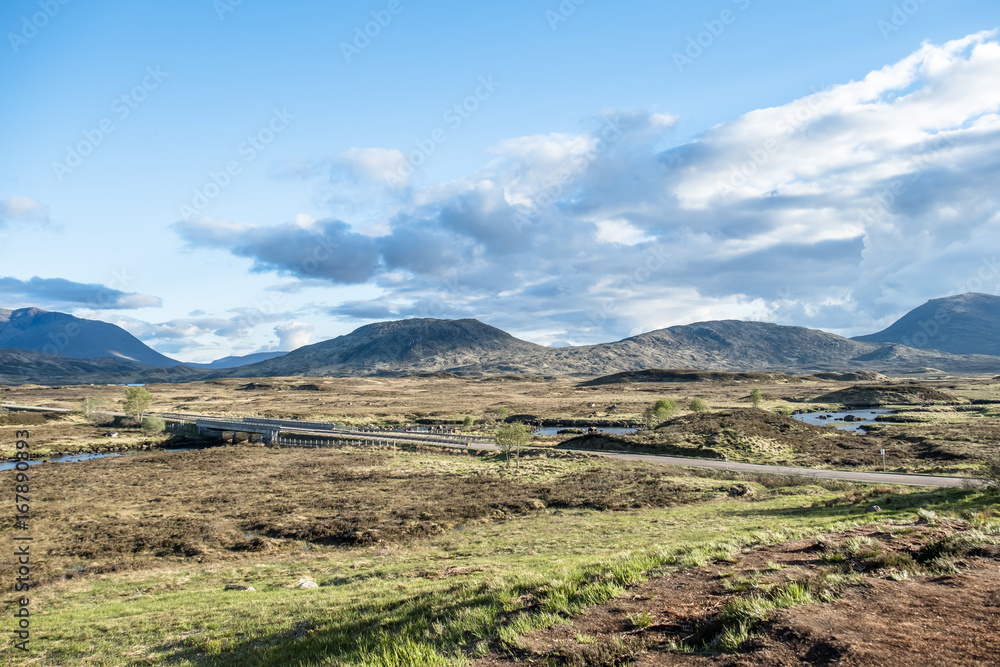 The road through the amazing landscape of Rannoch Moor