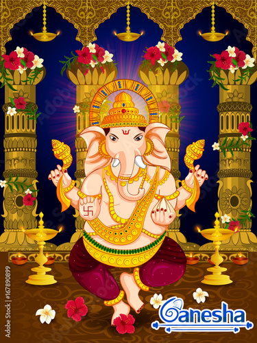 Happy Ganesh Chaturthi festival celebration of India