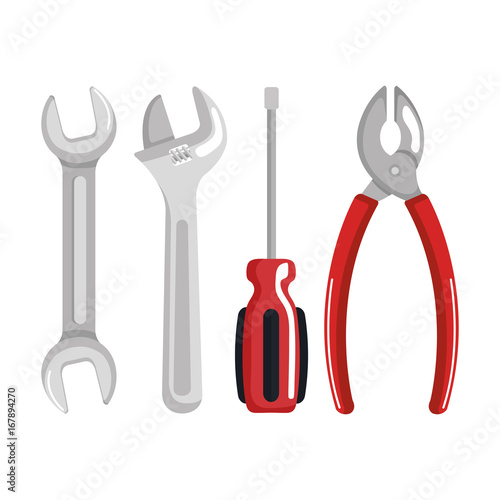 set tools elements work labor day symbol vector illustration