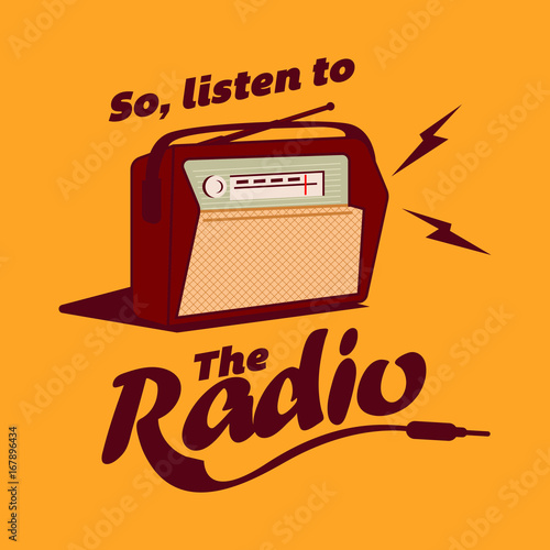 vintage retro radio vector graphic