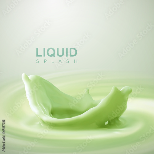 Pouring liquid crown splash on swirling whirlpool creamy background.