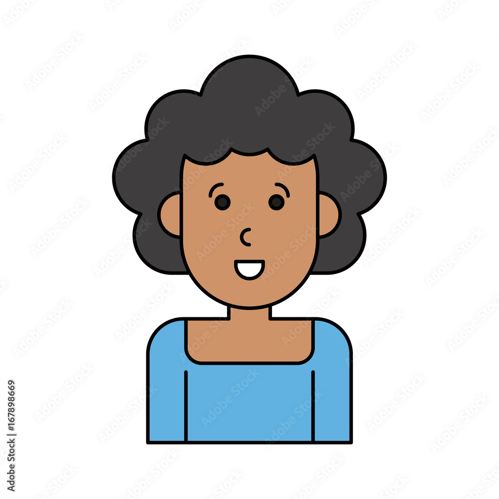 happy woman with big curly hair cartoon icon image vector illustration design happy woman with big curly hair cartoon icon image vector illustration design