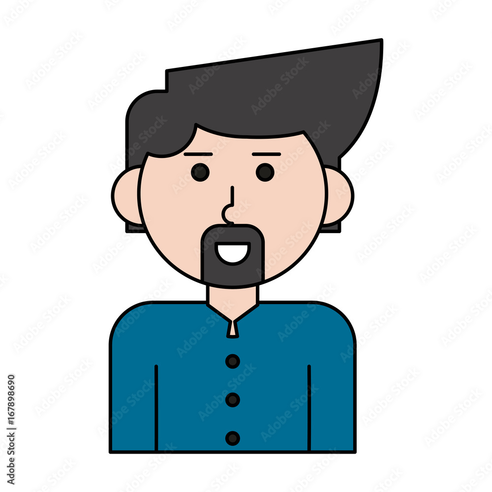 happy bearded man cartoon icon image vector illustration design happy bearded man cartoon icon image vector illustration design