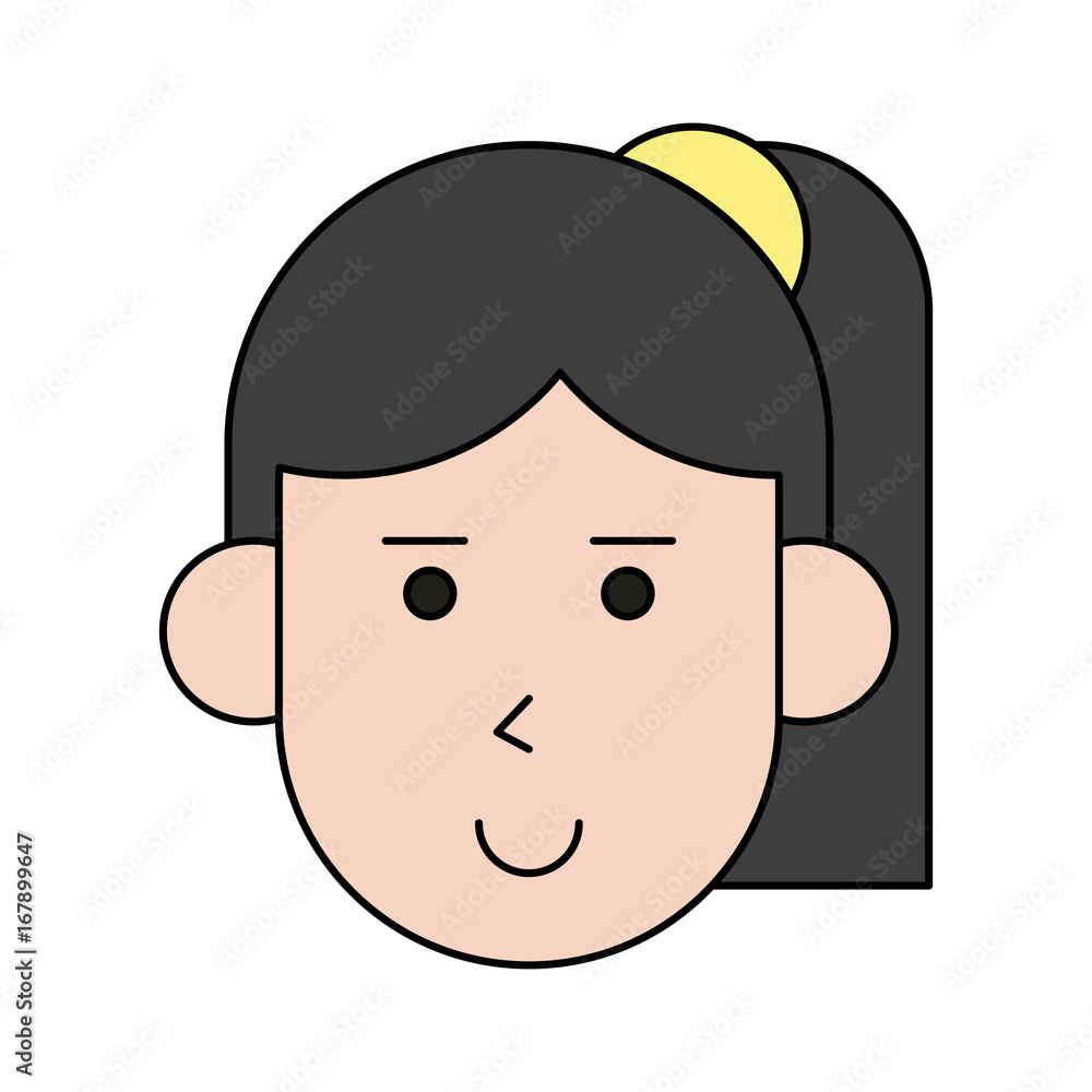 Fototapeta premium happy woman with ponytail cartoon icon image vector illustration design