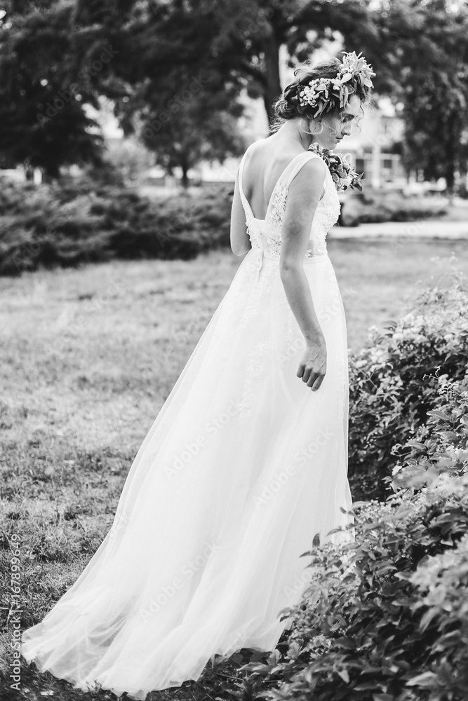 Beautiful bride in a light and airy wedding dress Beautiful bride in a light and airy wedding dress