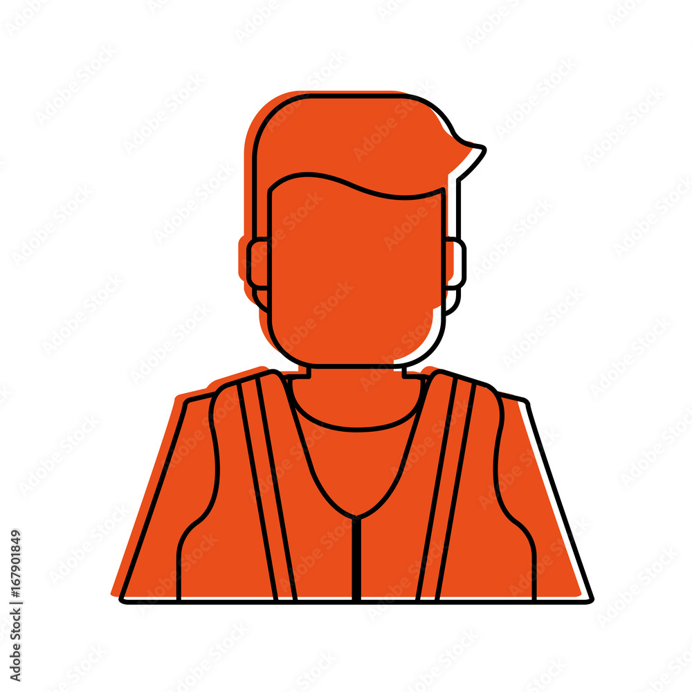 worker avatar with industrial safety icon image vector illustration design orange color worker avatar with industrial safety icon image vector illustration design orange color