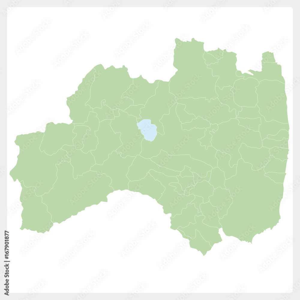 Fototapeta premium 福島県の地図